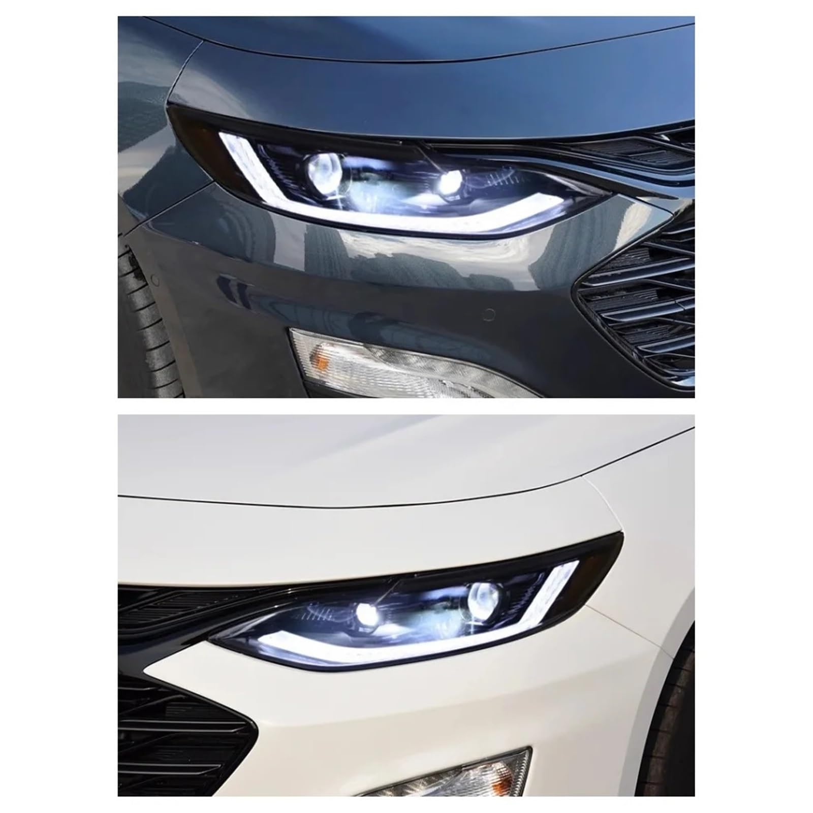 Gruppo Ottico Anteriore per Chevrolet Malibu 19-23 con Lente modificata, luci diurne e indicatori di direzione.