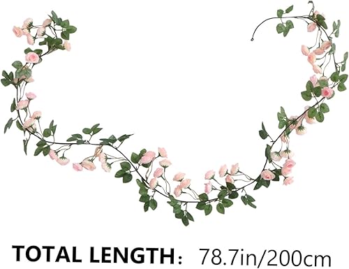 Miniatura 3 de ARTIBETTER 1 cuerda decorativa de vides de rosas elegantes de ratán para colgar en la pared, guirnalda de glicinias, decoración de boda, decoración