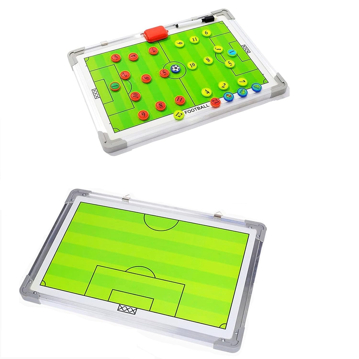 SLYK Portable Double-Sided Magnetic Coaching Board for Football, 18 x 12 inch, Professional Winning Strategy Training Assistant Tactics Board with Erasable Write-Wipe 2 in 1 Marker Pen-image-30