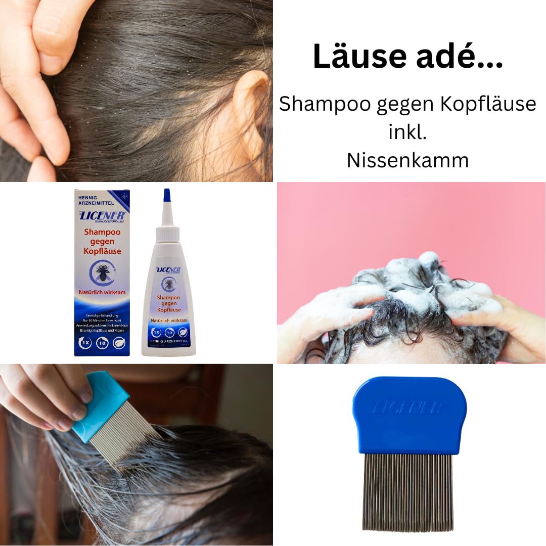 Licener Bundle: Licener Shampoo 100 ml und Licener Nissenkamm I Läuse-Abwehr I gegen Kopfläuse, Läuse, Nissen I Neem-Extrakt I Erwachsene und Kinder ab 2 Jahren I Spar-Set plus Pharma Perle give-away
