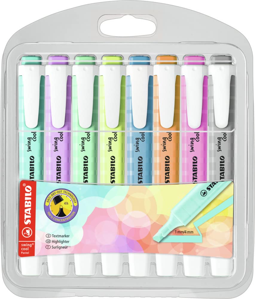 Marcador STABILO swing cool Pastel - Estuche con 8 colores
