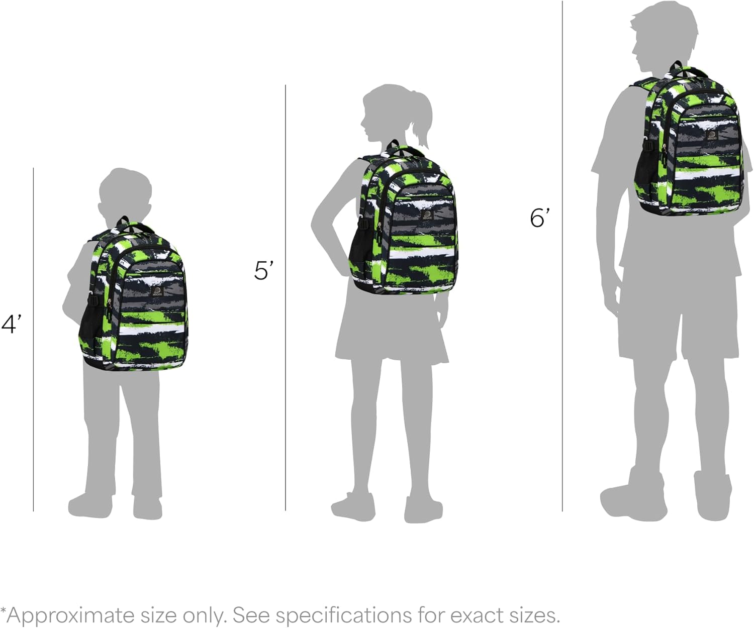 Boys Educational Backpack | Euclid Collection Schoolbag for Kids | 17 inch Tall 24L | Vibrant Urban Green - Image 4