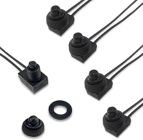 5 interruptores de luz de alarma para automóvil, contacto de cobre, un solo polo, diseño de reinicio automático, botón iluminado, interruptor