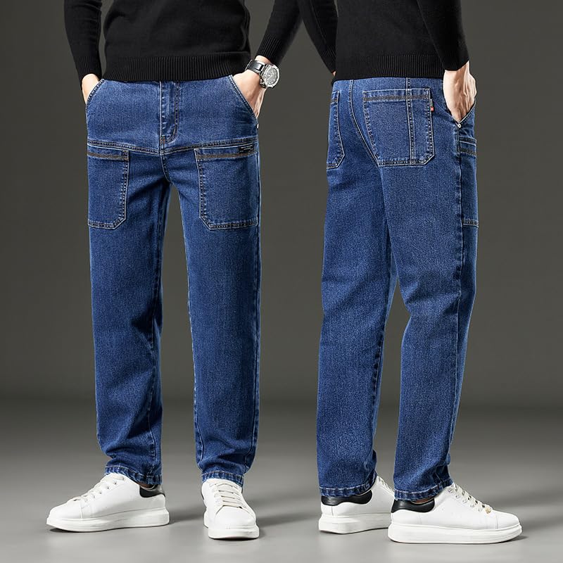 Mecutie Jeans, Men's Work Jeans, Men's High Stretch Multi-Pocket Durable Work Jeans, Men's Motorcycle Jeans2