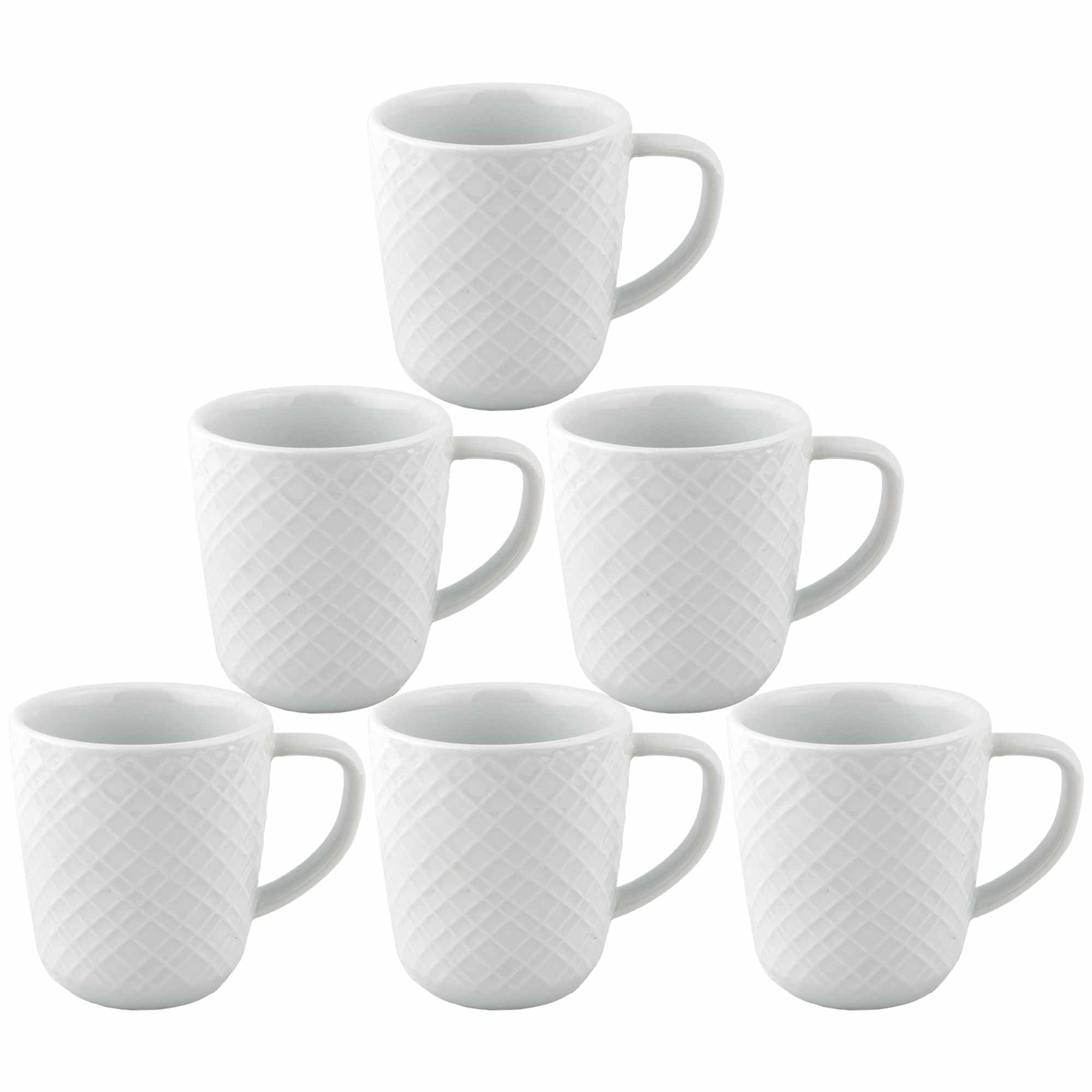 superyes Large Ceramic Mugs Set of 6, 360 ml, Barrel Tulip