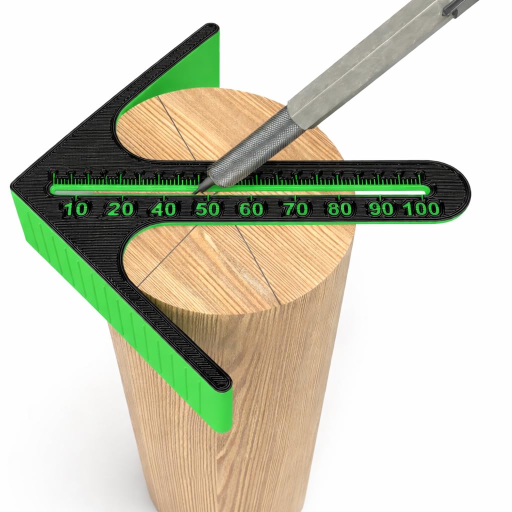 Azoth Center Finder Tool for Round & Square Stock – Precision Woodworking Marking Gauge with Metric Scale 10–100mm, Durable Plastic Layout Tool for Carpentry & DIY-image-13