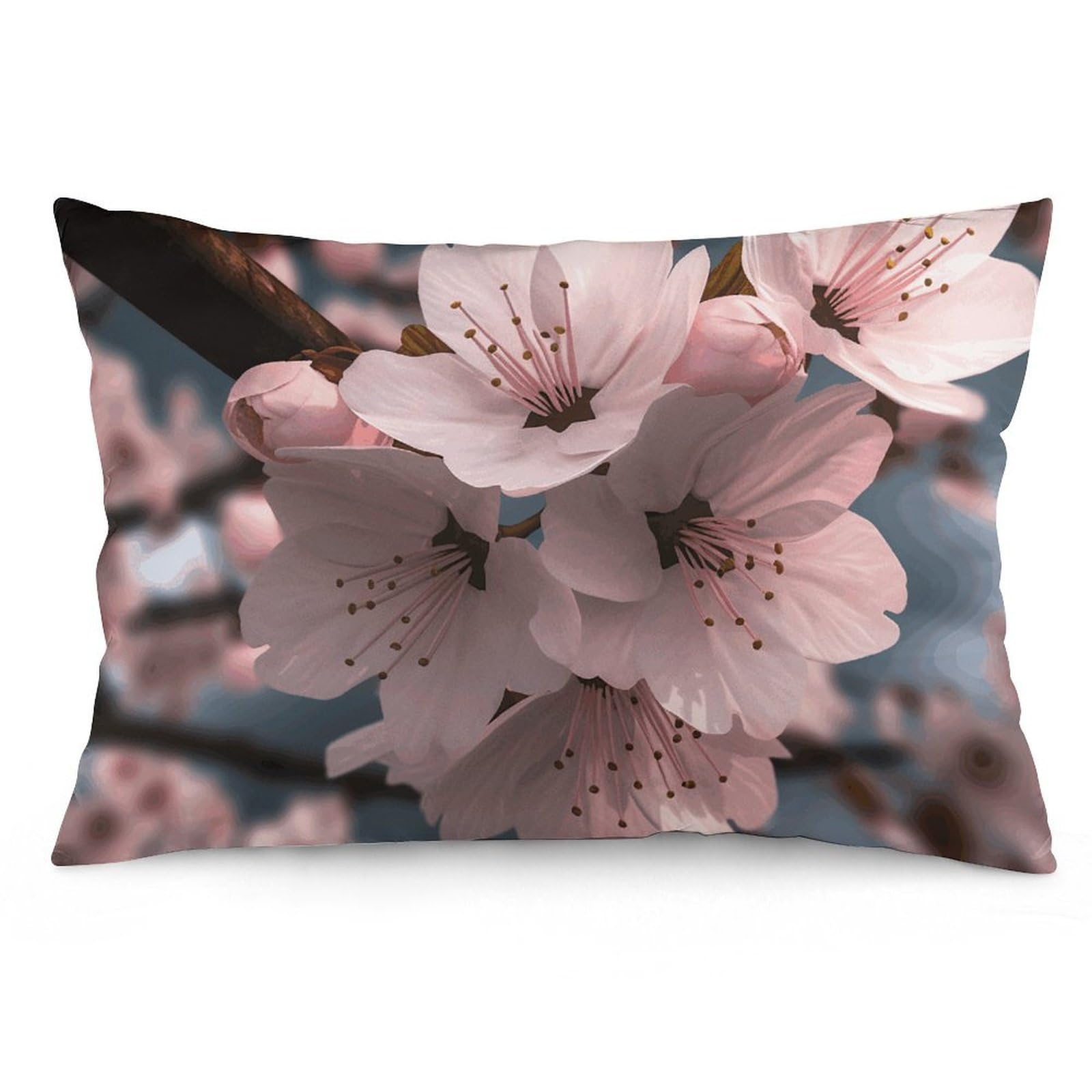 2 Pack Pillow Cases for Hair and Skin, Soft Breathable Pillow Case Covers with Hidden Zipper, Cherry Blossoms Pillowcase 16 "x24 Pillow Covers for Sleeping Gift