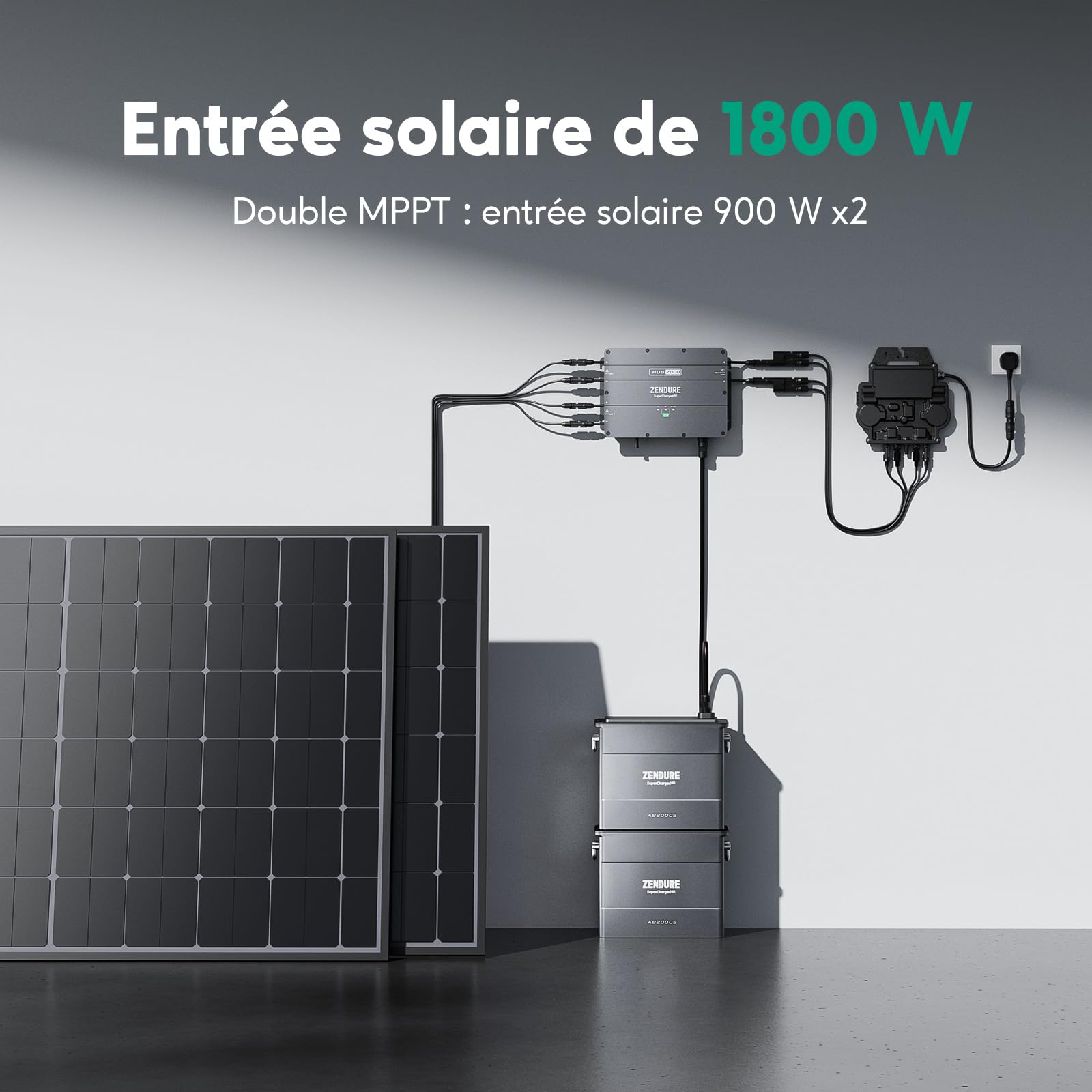 Zendure SolarFlow AB2000L, Batterie LiFePo4 1920 Wh, capacité Extensible 7680 Wh, IP65, Fonction Auto-Chauffante, Système d'extinction d'incendie par Aérosol