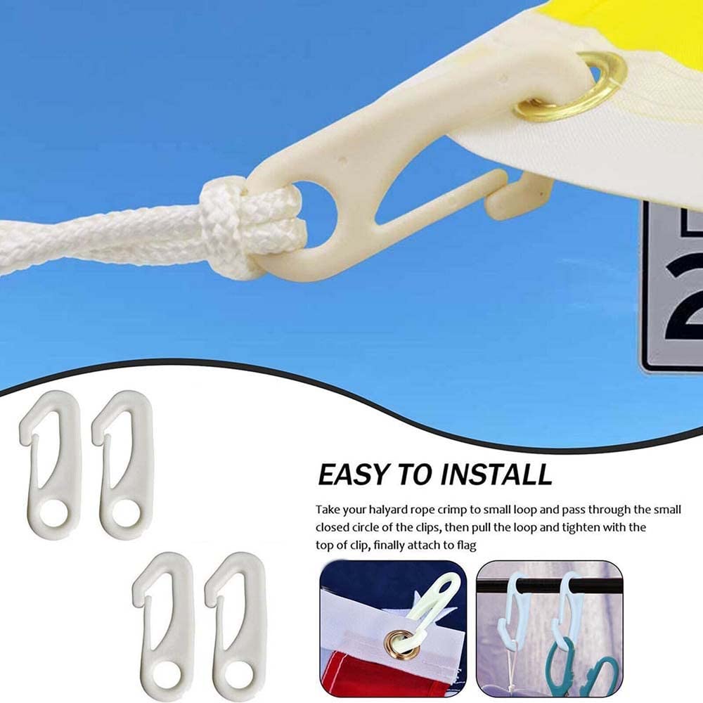 10 Stuks Outdoor Teken Vlag Paal Grommet Clips Vlaggenmast Touw Clips Vlag Paal Snap Haak Vlaggenmast Touw Sluitingen