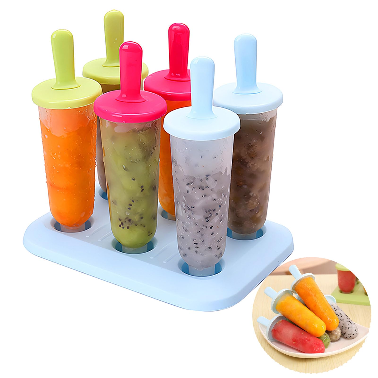 Moules à Glaces - Glaces - Petits - Enfants - 8 Moules - Bleu Clair