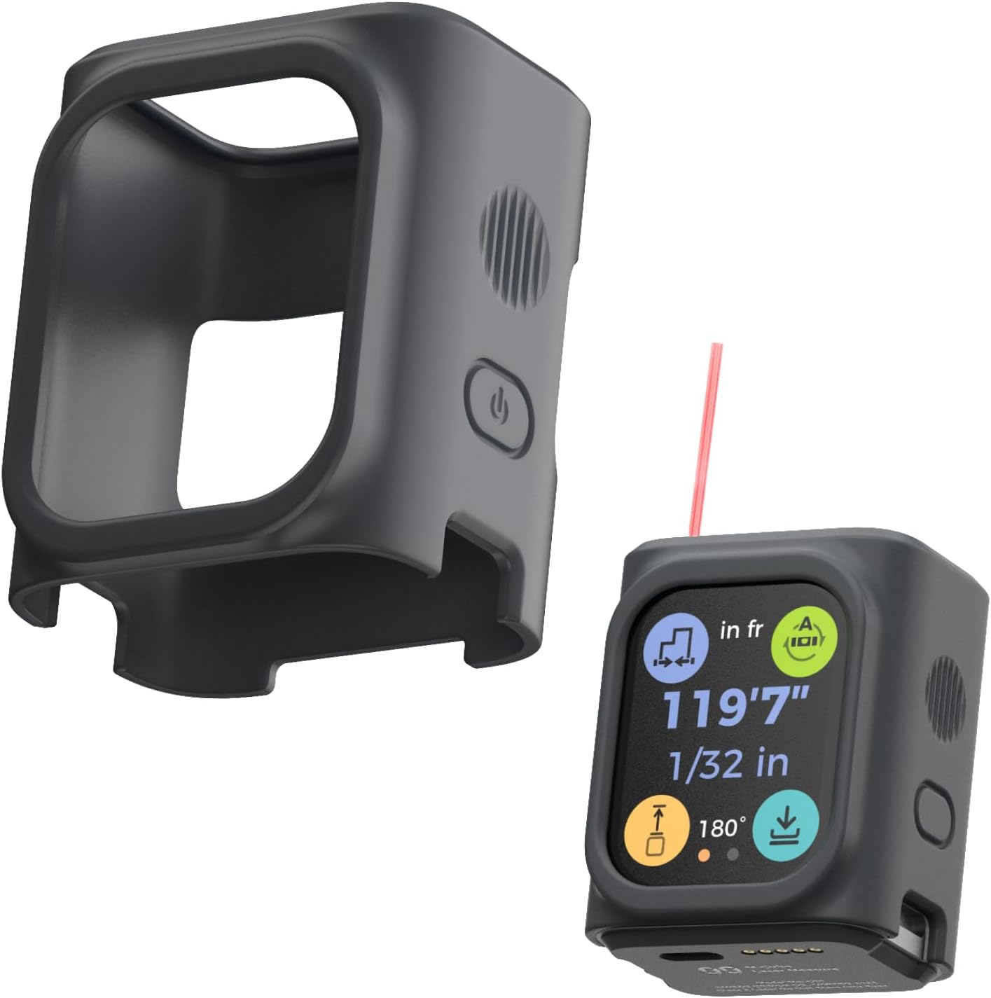 HOZO M-Cube Laser Measuring Tool with Silicone Pro Protective Case, Dustproof and Waterproof, Includes 2 Screen Protectors for Comprehensive Protection and Enhanced Durability