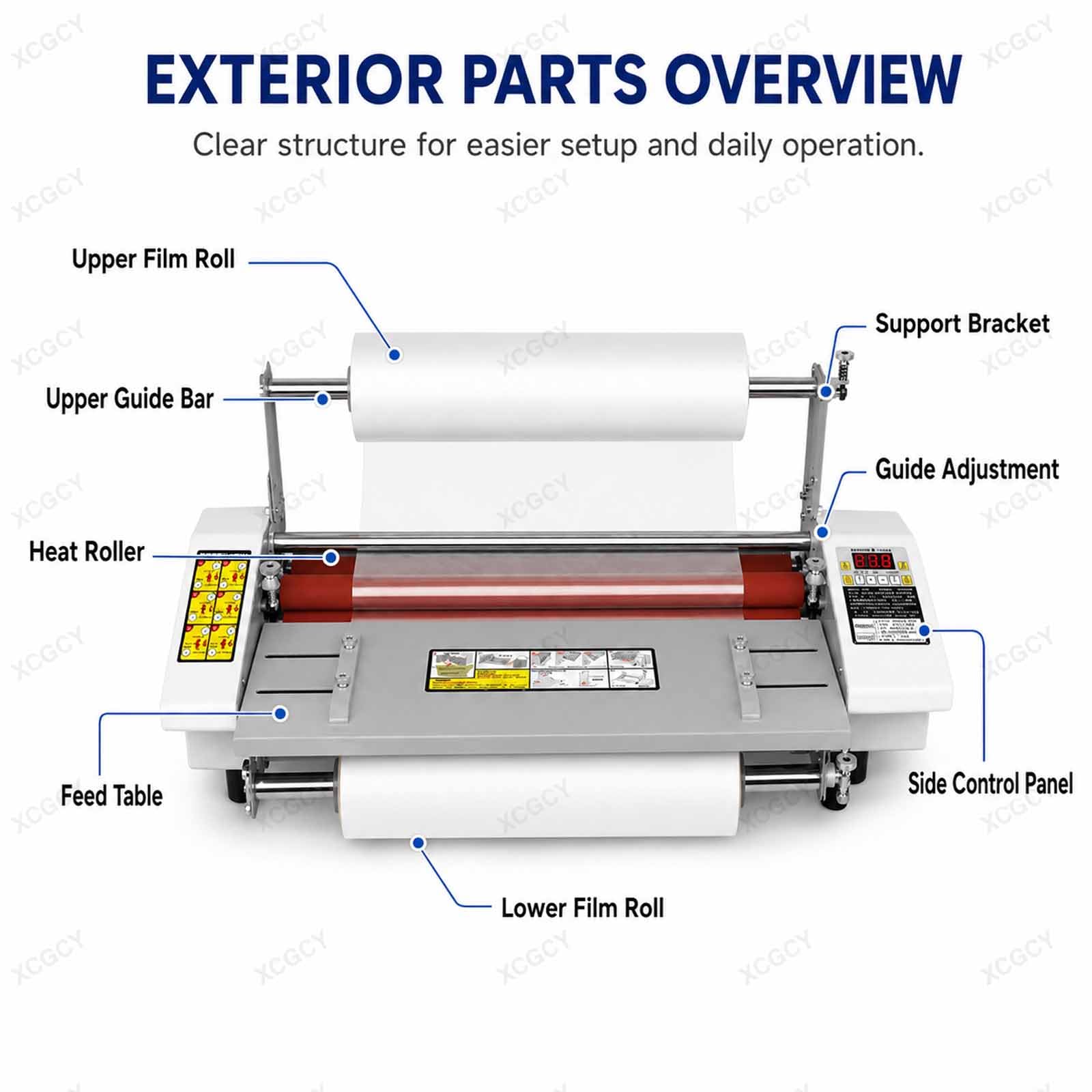 Maszyna do laminowania na zimno, jedno- i dwustronny laminator termiczny, laminator rolkowy A4+ 22 cm z regulacją temperatury 0-180°c, prędkość 0,3-3 m/min, do użytku w szkole biurowej drukarni