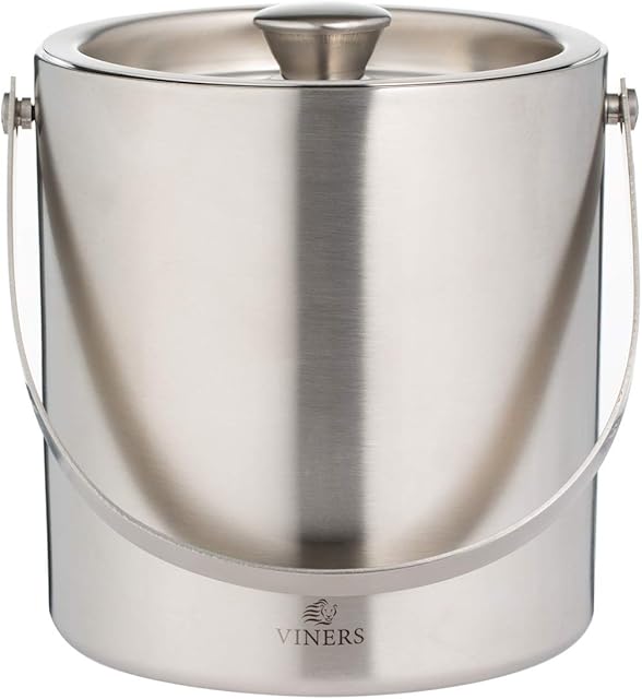 Rayware 0302.231 Viners Barware Ice Bucket Double Wall Silver 1.5l, Stainless Steel