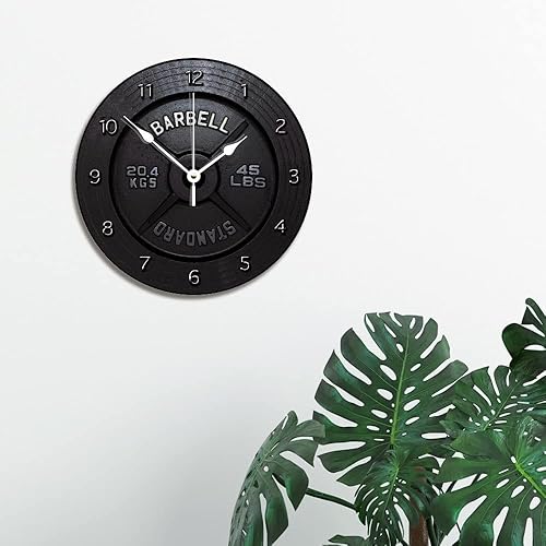 Miniatura 4 de BYRON HOYLE - Reloj de pared con diseño de barra, color negro, rústico, de madera, para el hogar, redondo, deportivo, silencioso, sin tictac,