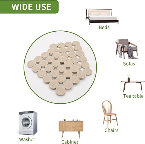Vista 73 de Almohadillas de fieltro para muebles de madera dura, 68 unidades, almohadillas de muebles, protectores de suelo para pisos de madera dura