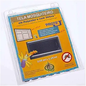 Tela Mosquiteiro Com Velcro Protej Cinza
