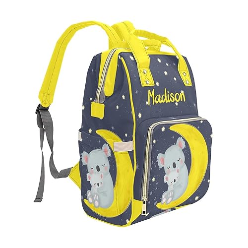 Miniatura 10 de Koala Bear - Mochila de pañales personalizada con diseño de lunares azules con nombre, mochila de viaje personalizada para mamá