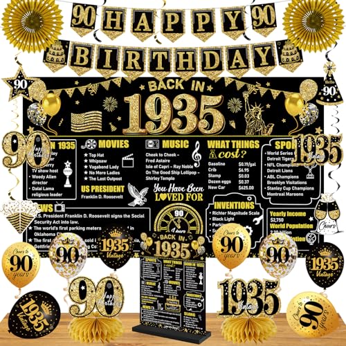 Back in 1935 90th Birthday Decorations Kit