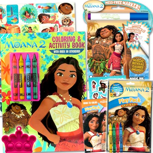 Disney Moana 2 Coloring and Activity Book Set - Bundle with Imagine Ink Coloring Book Stickers Play Pack and More