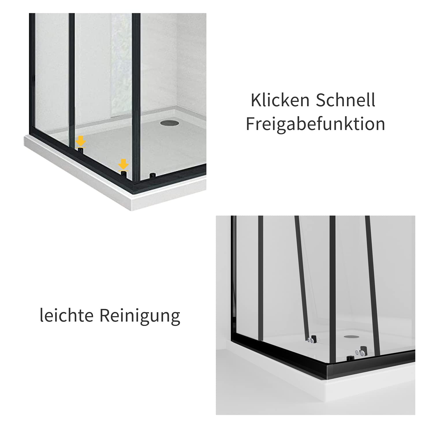 Duschkabine 80x80 Cm Mit Schiebetür – Eckeinstieg, ESG-Sicherheitsglas, Verstellbar