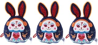 Amosfun 3 Peças Coelho Ornamento Coelho Brinquedos Para Coelhos Bichos De Pelúcia Coelho Brinquedo De Pelúcia Ornamento De Boa Sorte Boneca De Coelho De Pelúcia Coelho De Pelúcia