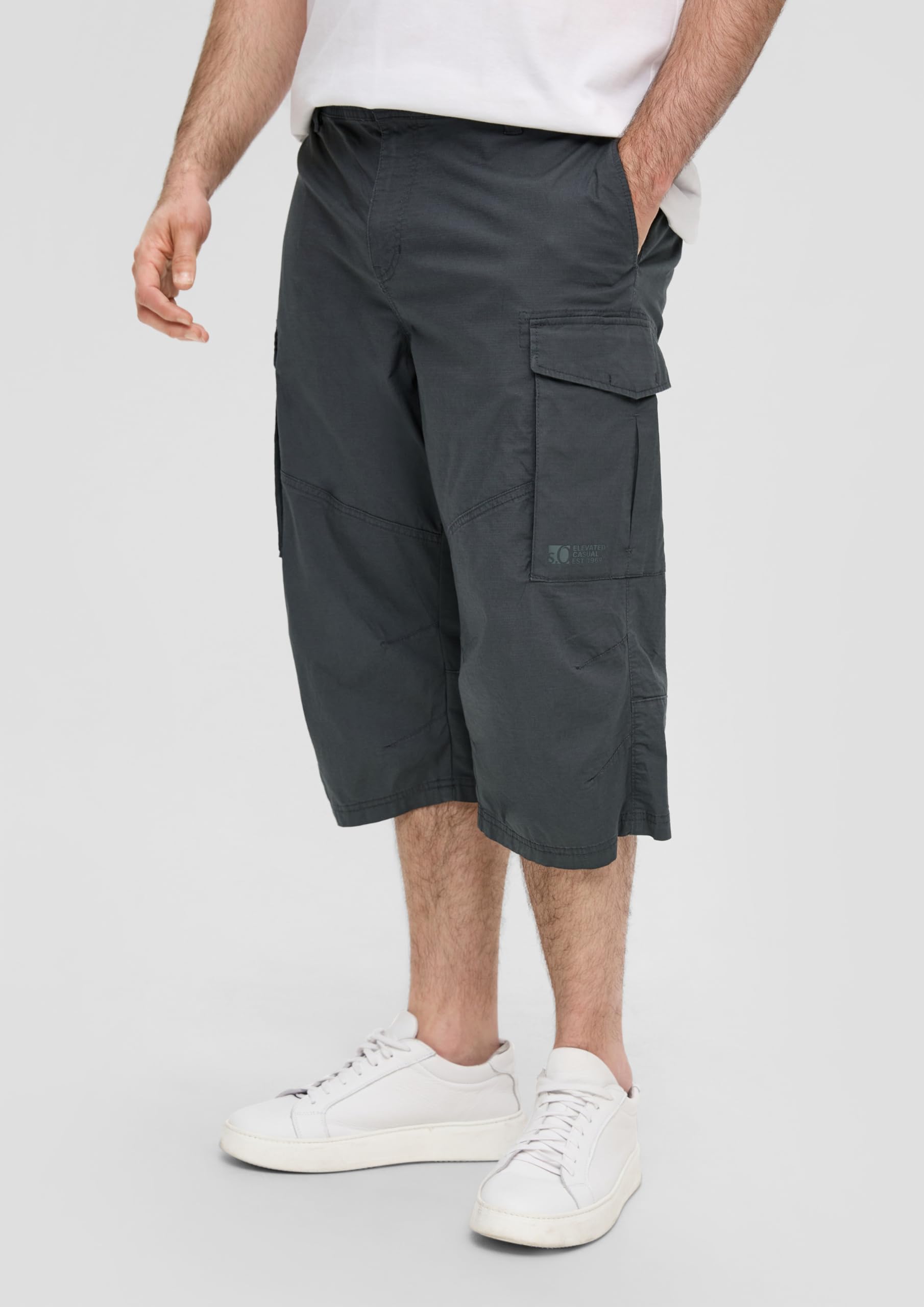 s.Oliver Relaxed: Cargo-Bermuda aus Baumwollstretch