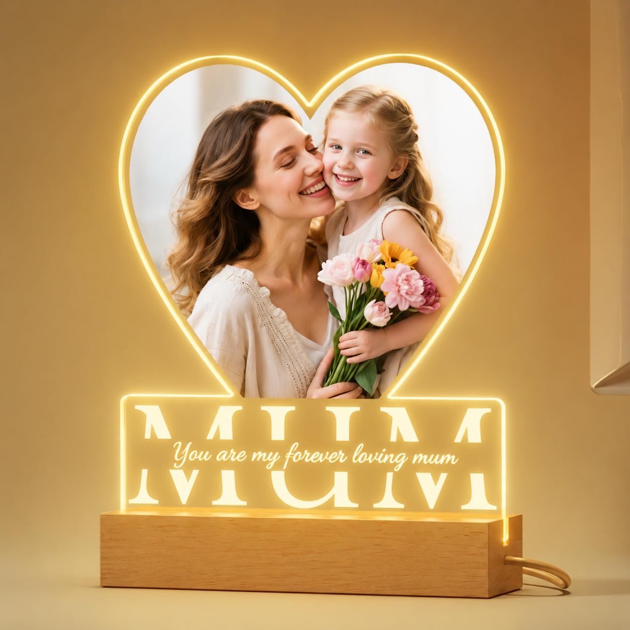 witfox Personalised Mothers Day Gifts for Mom - Personalised Picture Frame from Women, Custom Mothers Day Gifts from Daughter Son, Custom Photo Gift from Husband