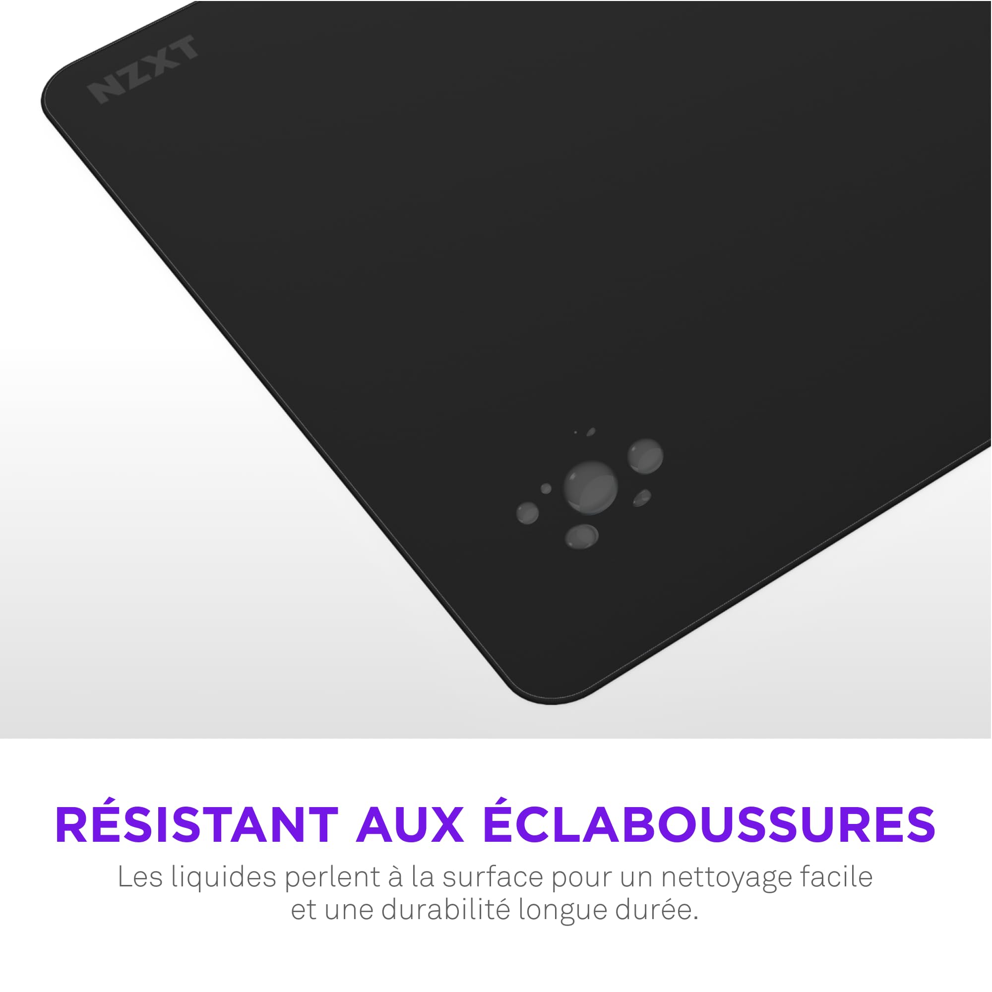 NZXT Zone – Tapis de Souris Gaming XXL – Surface en Tissu Micro-tissé – Vitesse et contrôle équilibrés pour Tous Les Styles de Jeu – Base Anti-dérapante, Bords renforcés – Noir