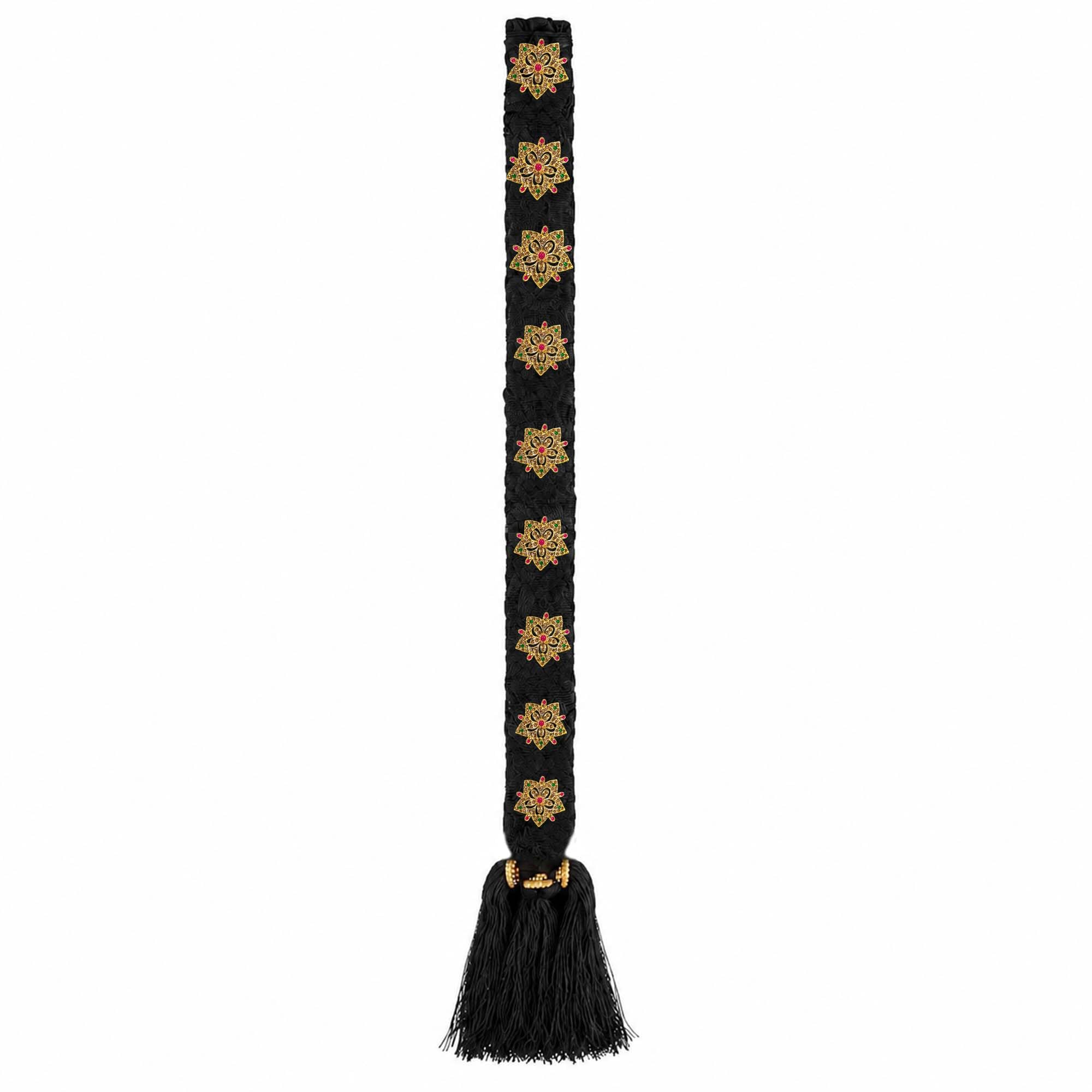 VAMA FASHIONS Traditional Bharatanatyam Savaram Jada Billalu Kuchipudi Kunjalam Kemp Ready hair jadai Wedding jewellery for Women & Girls-image-28