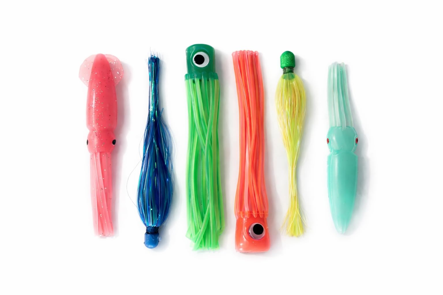 (6 pezzi) Saltwater Squid Trolling Lure Making & Accessory kit. Tuna Wahoo Dolphin Mahi Esche da pesca. Crea il tuo personalizzato King Sackerel rig, Trolling Daisy Chains, Ballyhoo Rigs, Teasers e