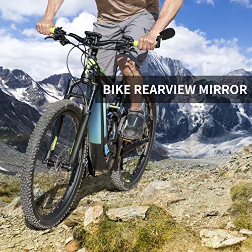 2 stuks Bike achteruitkijkspiegel stuur end gemonteerde, verstelbare Rear View Glass Mirror fietsaccessoires, Black - Image 6