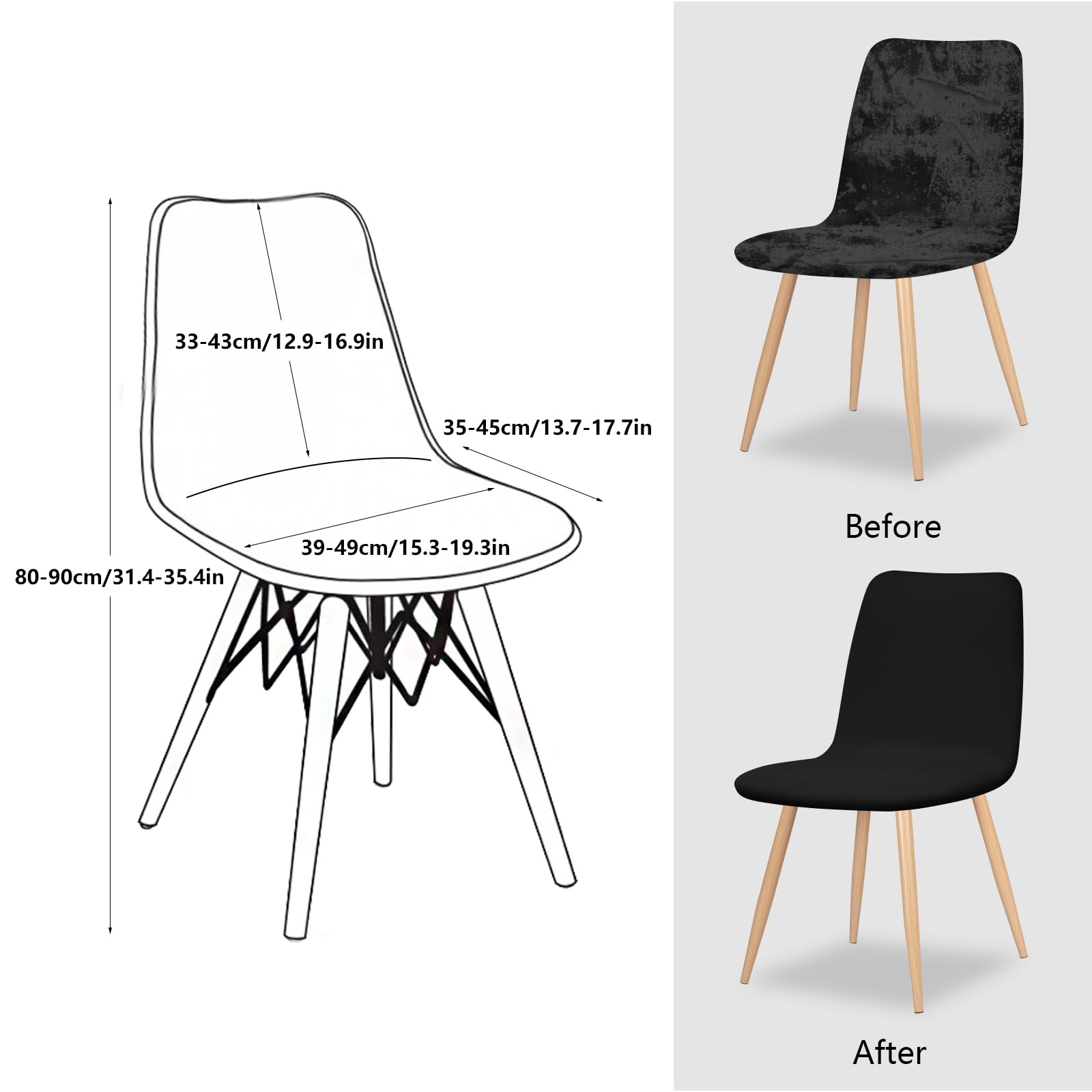 FIGOOO Coprisedie Elasticizzati con Schienale 6 Pezzi Fodere per Sedia Scandinavo Coprisedia con Schienale Rotondo Coprisedia Universale Coprisedia da Cucina per Sala da Pranzo,Marrone Rossastro