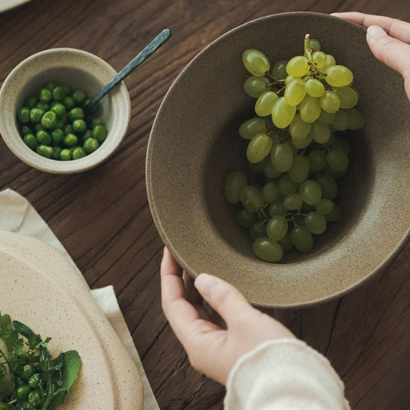 Retro Mouthed Deep Ceramic Bowl Tableware Soup Fruit Salad Hat