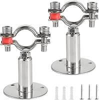 Vista 1 de 2 correas de sujeción ajustables para montaje en pared para tubo de 1/2", diámetro de abrazadera de 0.591-0.866 in