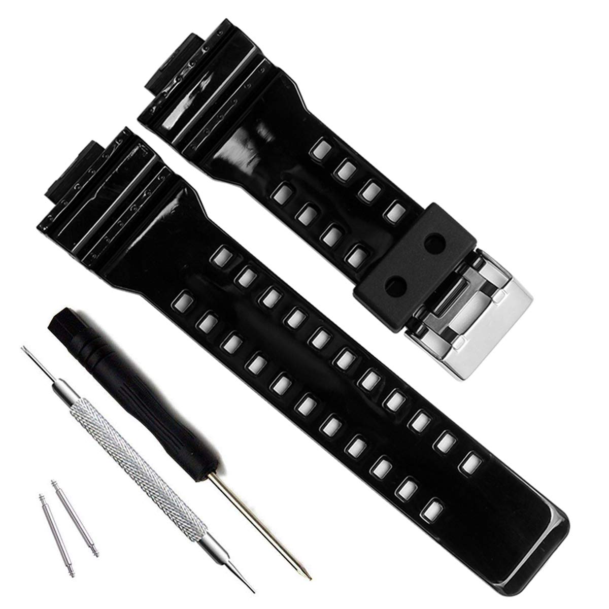 My Time OliBoPo Natural Resin Replacement Watch Band Strap for Casio Mens G-Shock GD120/GA-100/GA-110/GA-100C