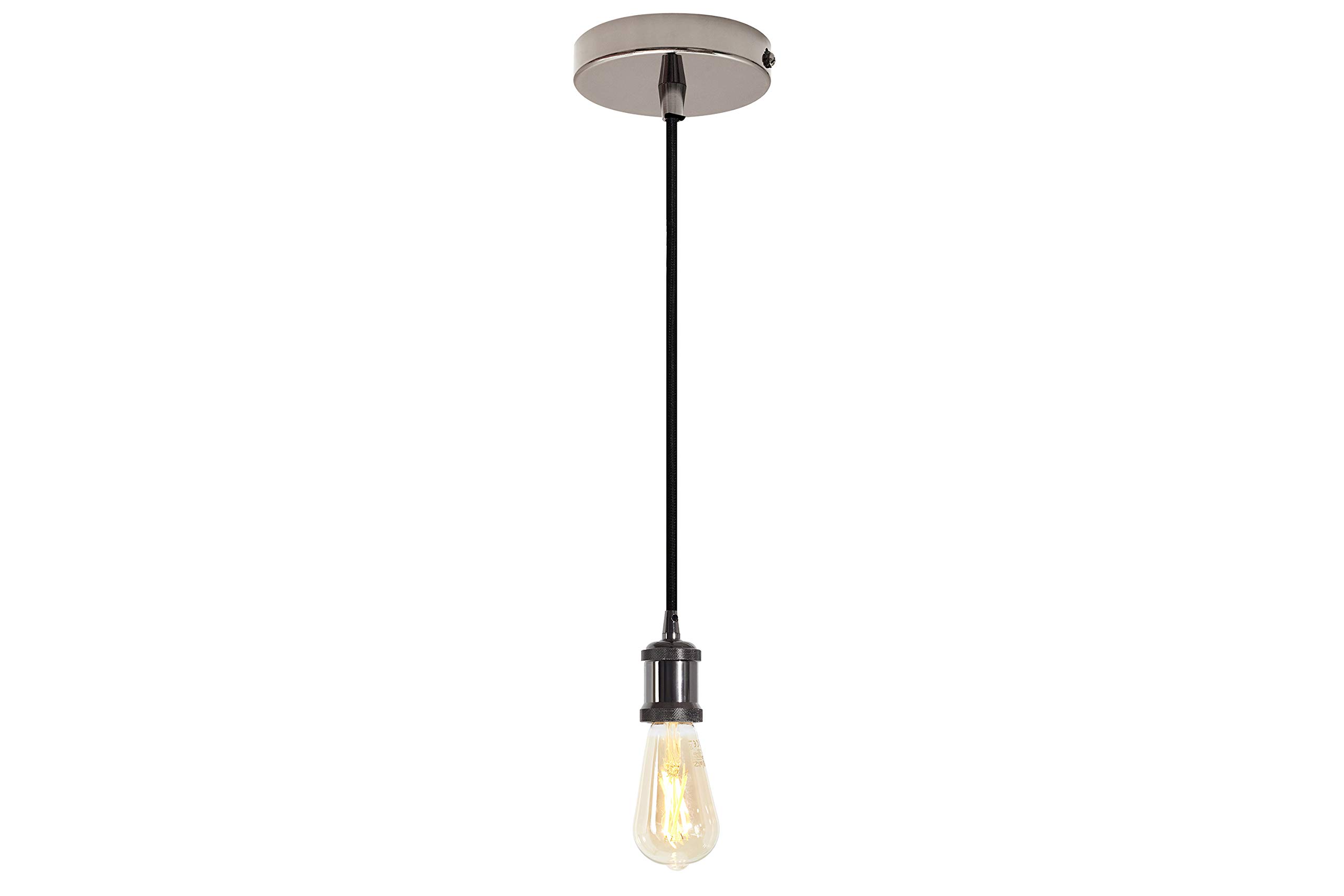 4Lite Silver/Amber Smart 4L1/7003 Led Single Pendant Blackened St64 E27 Wifi