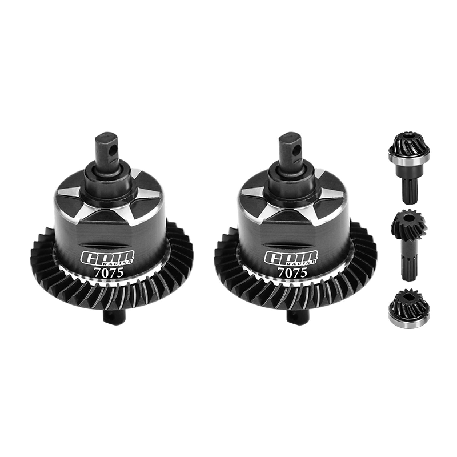 4140 Carbon Steel + 7075 Alloy Front & Rear Complete Differential for Traxxas 1:16 Mini Maxx 4WD 107154-1 / Mini XRT VXL-3S 108076-1 Monster Truck Upgrades - Black