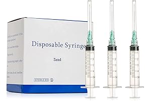 Juego de Jeringas Desechables de 5ml con Agujas de 21G x 1,5" (100 Unidades)