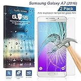 [2-Pack] Samsung Galaxy A7 2016 Tempered Glass Screen Protector, Pacific Asiana HD Crystal Clear Ultra Thin [9H Hardness] [Scratch Proof] Glass Protector Skin Cover with Lifetime Replacement Warranty