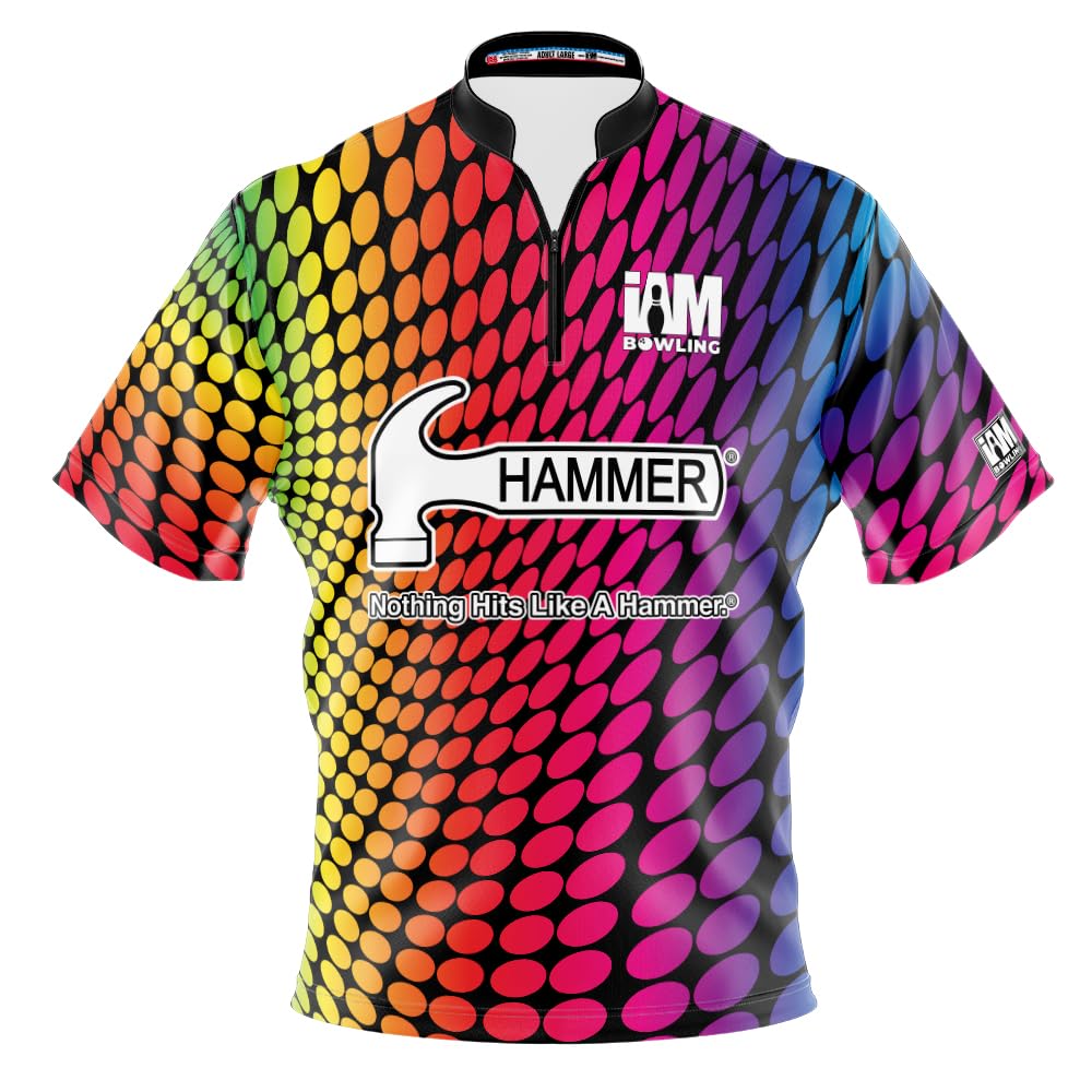 Logo Infusion I AM Bowling Jersey Short Sleeve Sash Collar 2184-HM Made in USA Hammer