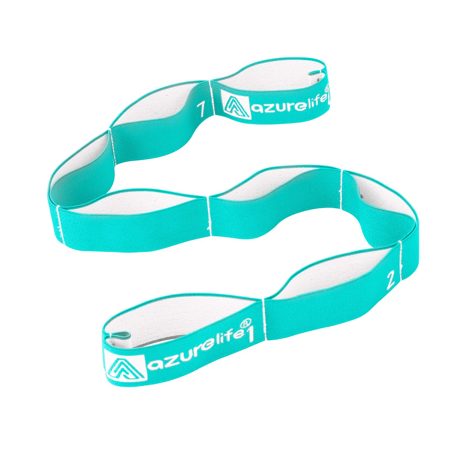 A AZURELIFE Premium Durable Stretch Straps with Loops, Stretching Strap for Physical Therapy, Multi-Loop Yoga Strap Fitness Exercise Strap for Yoga,