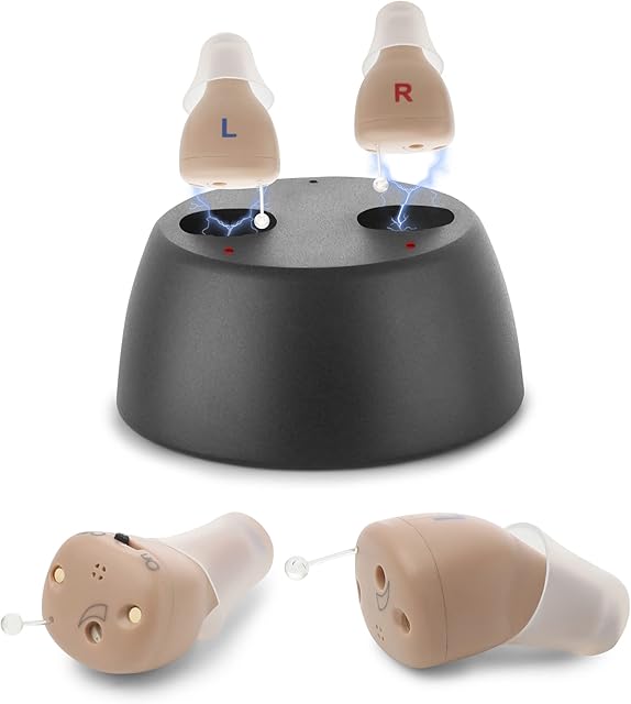 Rechargeable to and Assist , Completely-in-Canal (CIC) Nearly Invisible Mini Personal Device w/ Noise Cancellation & Feedback Reduction for Adults Seniors & Elderly
