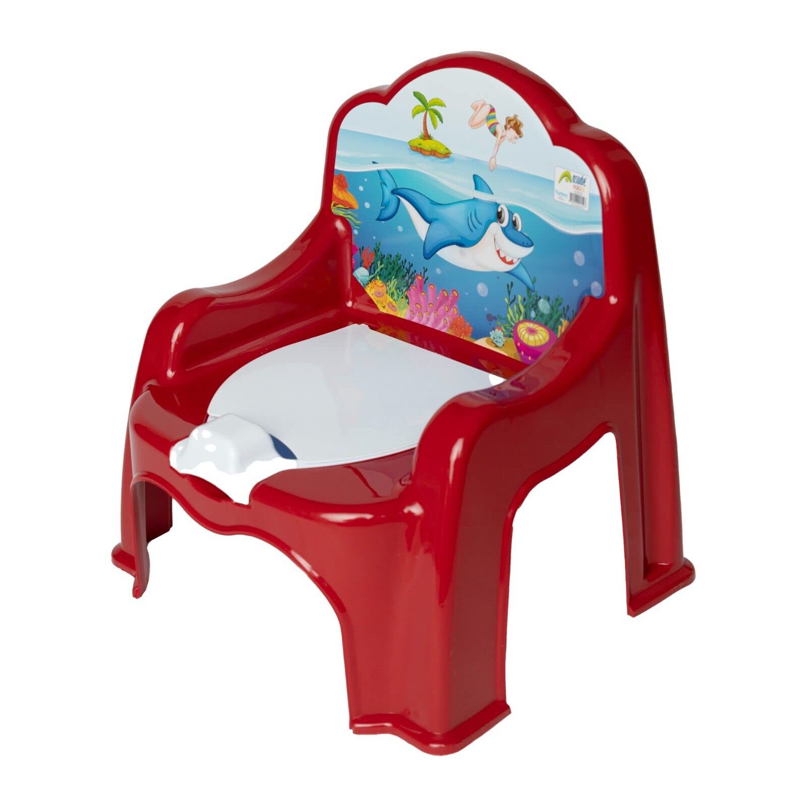 Red Potty Training Chair Toilet Seat Plastic Lid For Baby Children Toddlers Kids (Red)