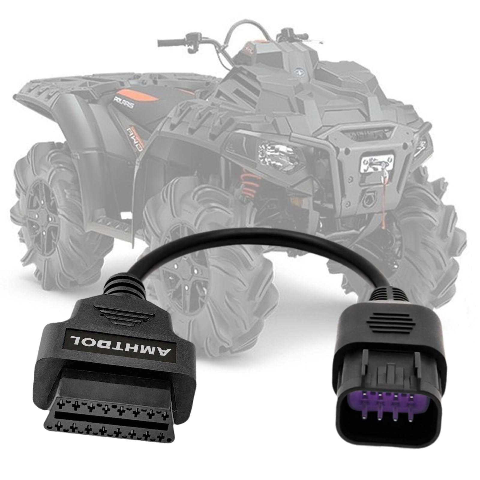 OBD2 Adapter Fit for Polaris 8 Pin to Obdii 16 Pin Female Connector,Fit for Polaris Slingshot Motorcycle,RZR,Ranger,General,Sportsman,ACE,ATV Scan Tool Cable,Work with Diagnostic Code Reader