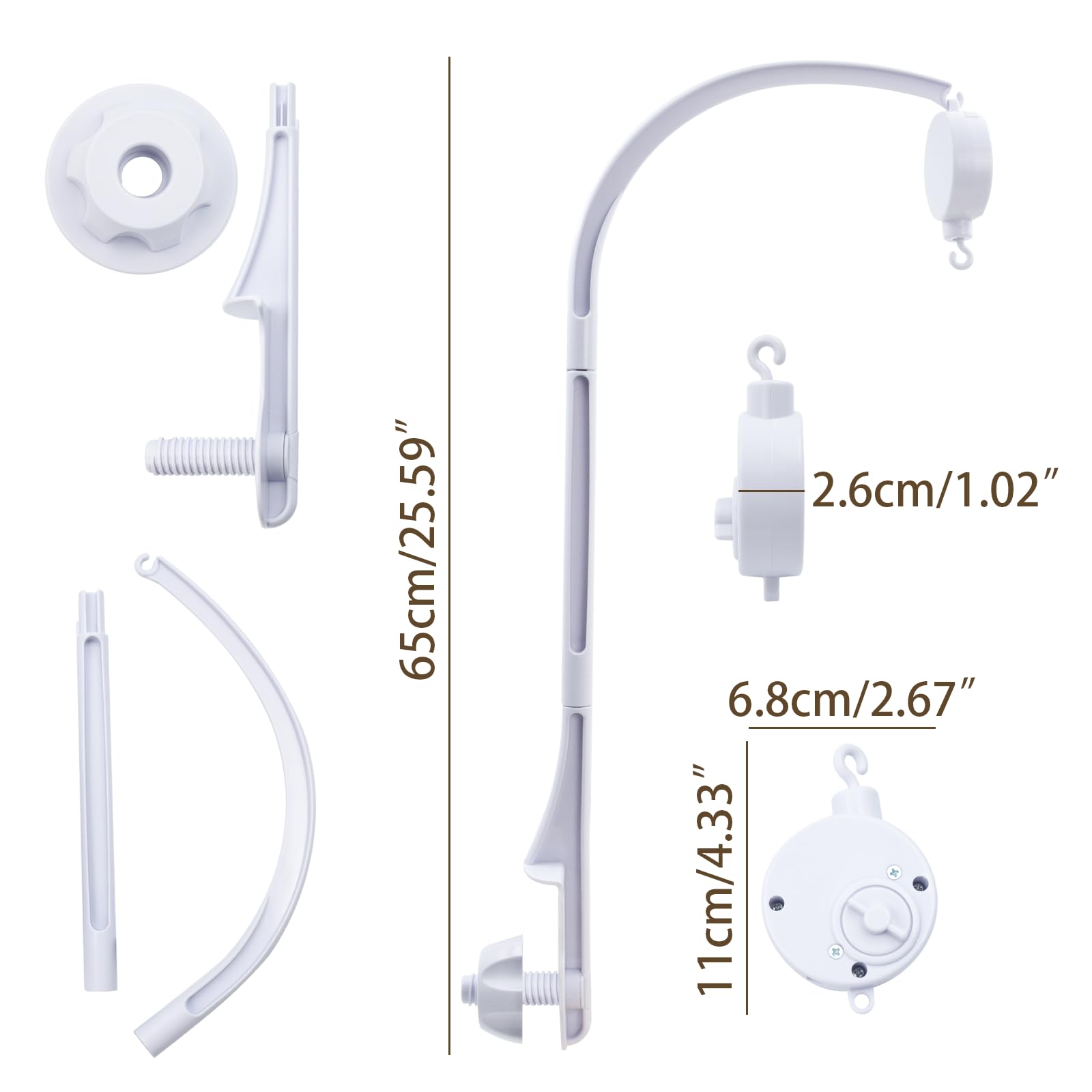 Coriver Baby Mobile Arm, Double Nut Adjustment and Fixation Cot Mobile Holder, Crib Mobile Bed Bell Frame - Image 2