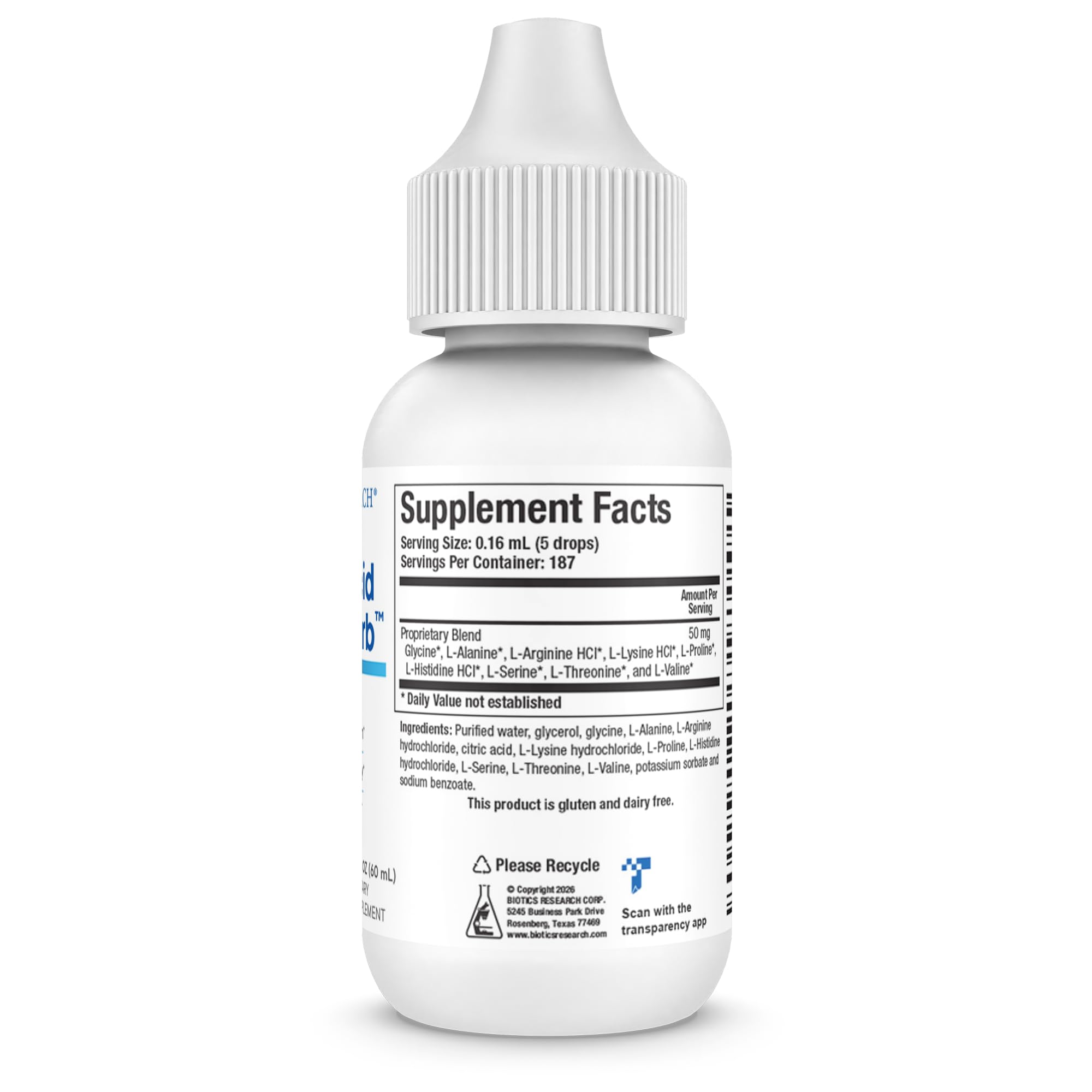 BIOTICS RESEARCH Amino Acid Quick Sorb Liquid Blend Glycine L-Arginine 2 fl — Amazon image 2
