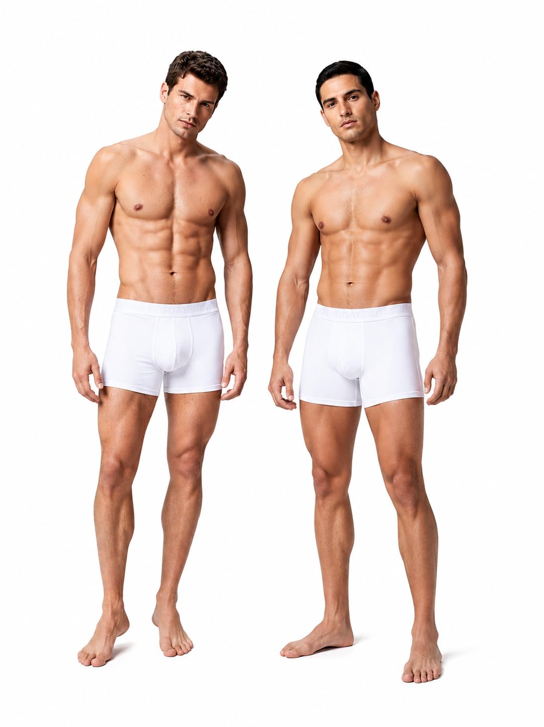 goat Mens Boxer Trunk Cotton Blend Pack of 2 Pieces White-picture-36