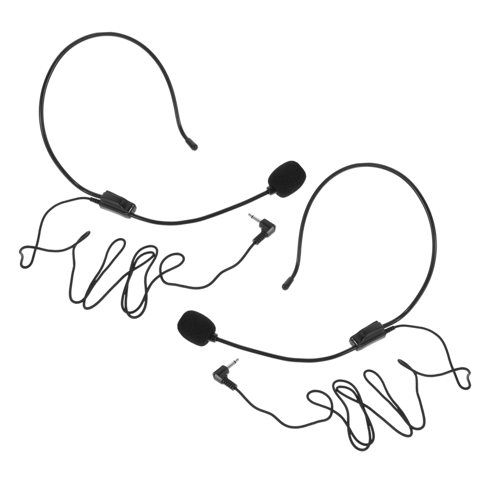 ibasenice 2pcs Black Vocal Condenser Headset Microphone for Voice Amplifier Lightweight Mic for Lectures Singing and Teaching Unidirectional Sound Capture Comfortable Earhook Design