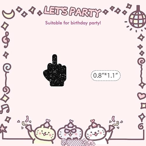 Miniatura 8 de 100 piezas de confeti de dedo medio, dispersión de papel rosa con purpurina, confeti divertido para fiesta, decoración de pastel de mano, decoración