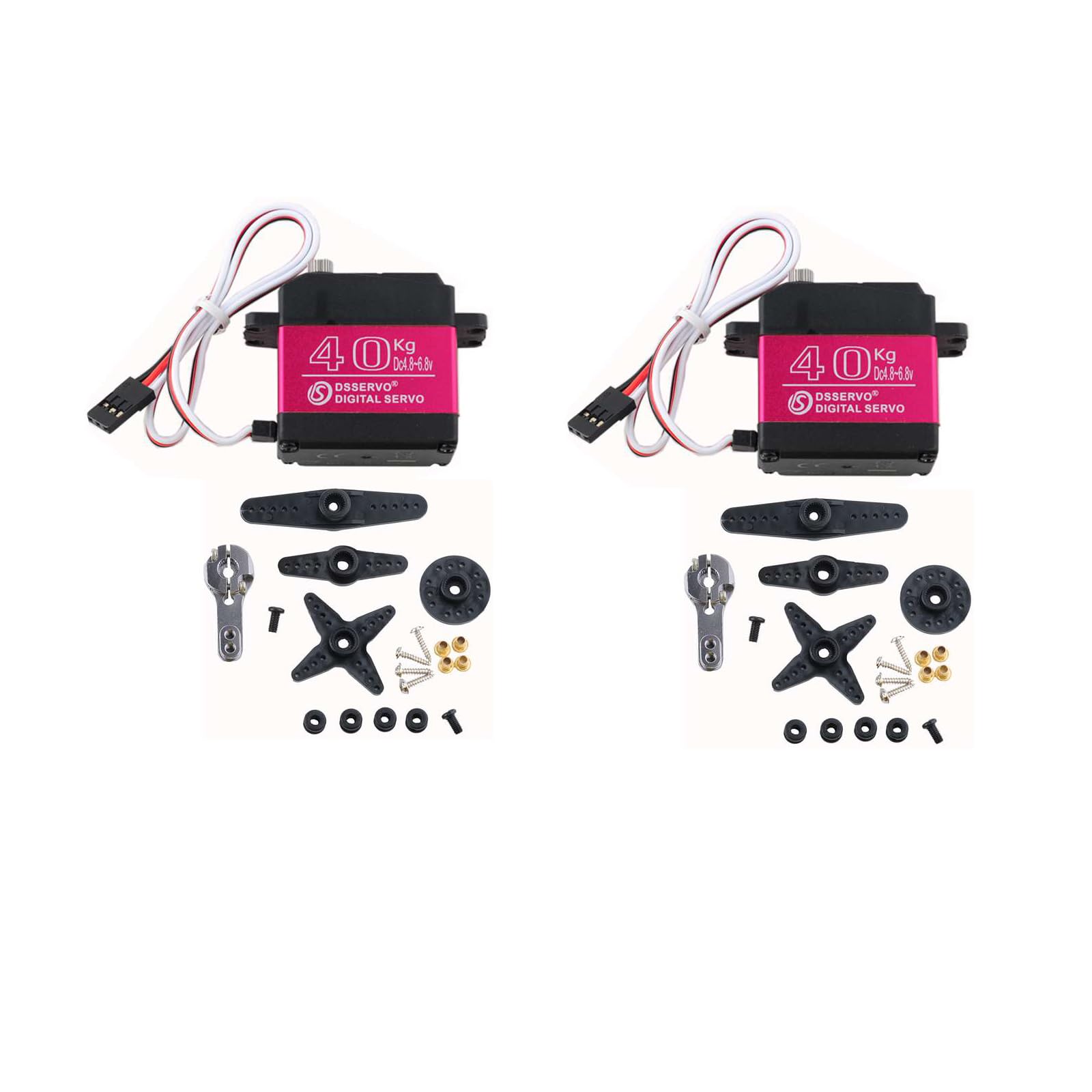 DS3240 Digitaler Servo Motor, 40 kg Drehmoment, 180/270 Grad, Wasserdicht, 2 Stück mit Zubehör (2PCS 270 Degree)